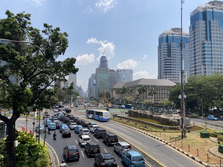 Jakarta bus in busway