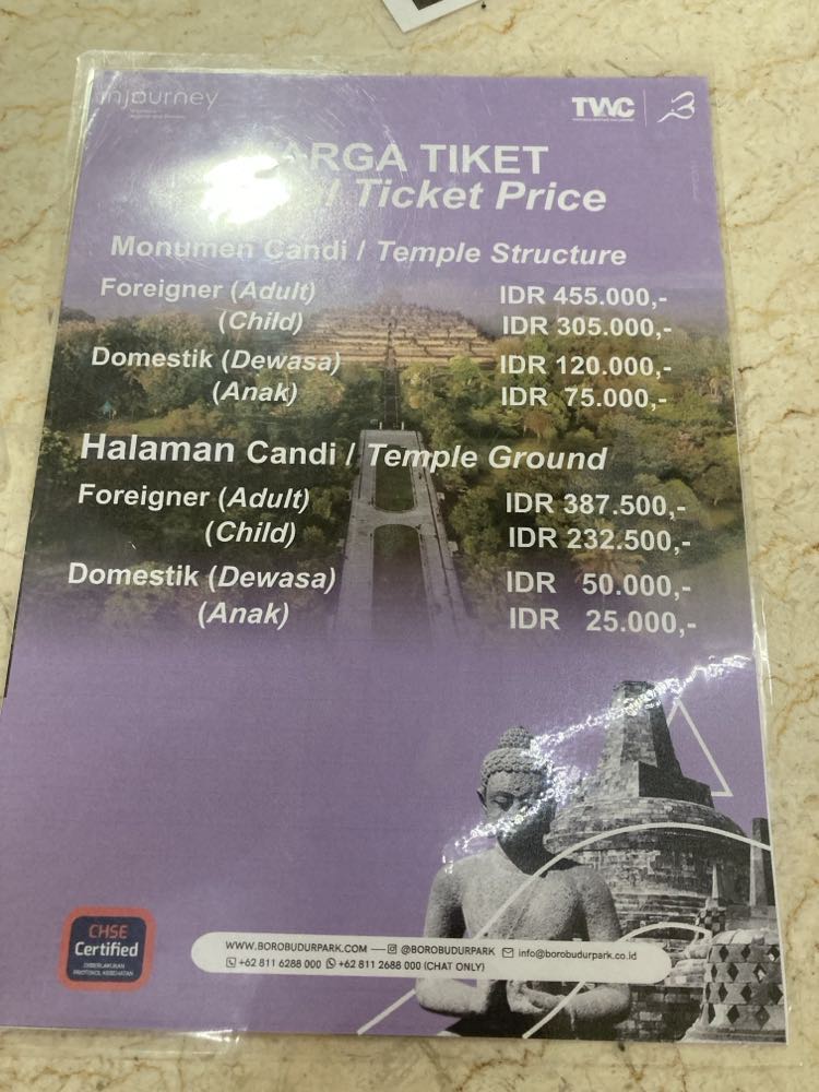 Borobudur ticket information